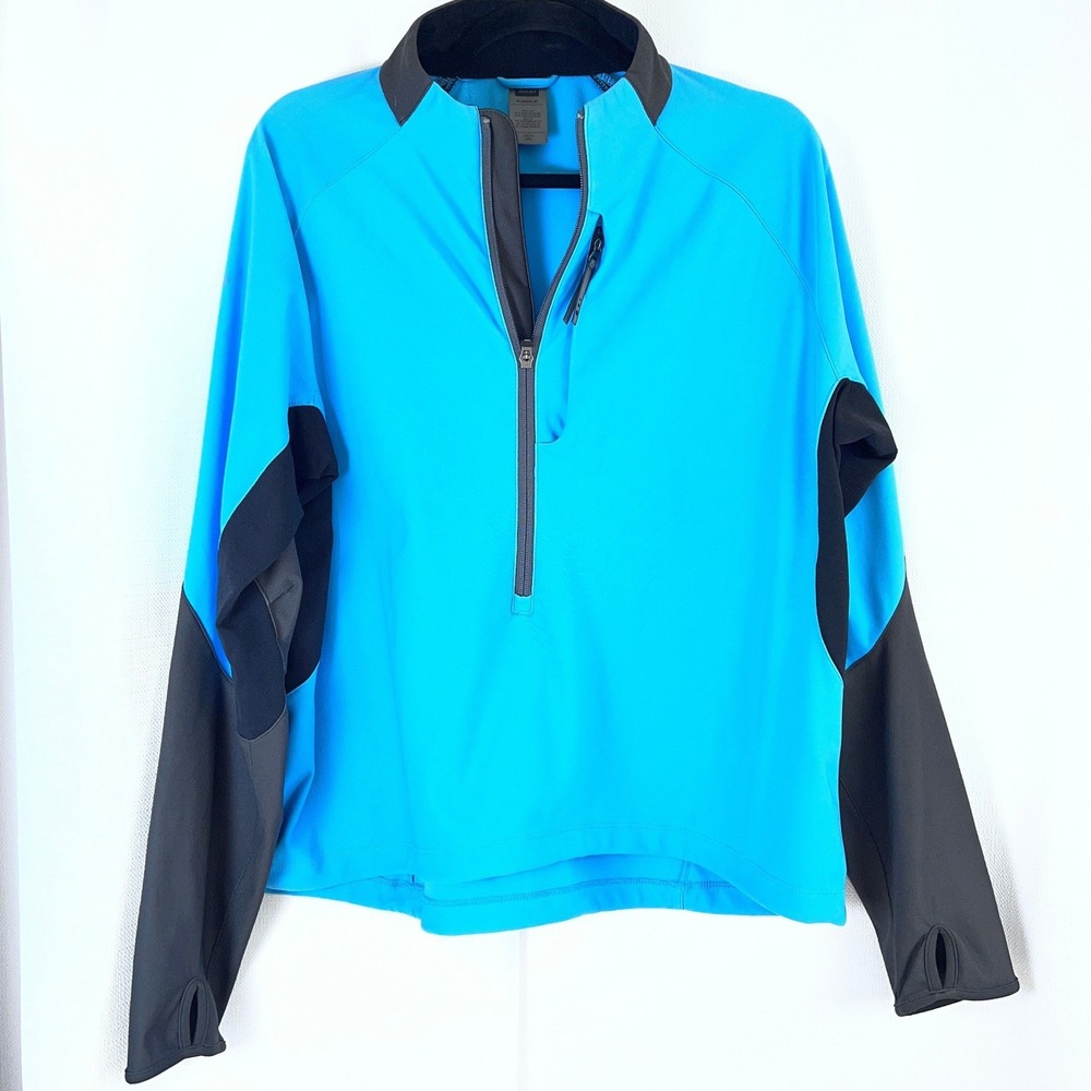 REI Womens Performance Tech XL Blue Quarter Zip Pullover Athletic Top READ
